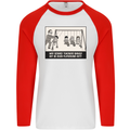 Science Teacher Playground Duty Funny Mens L/S Baseball T-Shirt White/Red