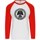A Viking Ship Mens L/S Baseball T-Shirt White/Red
