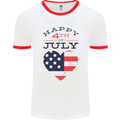 Independence Day Happy 4th of July Mens Ringer T-Shirt White/Red