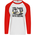 Blacksmith the Forge is Strong With This One Mens L/S Baseball T-Shirt White/Red