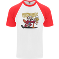 Drunk Santa Funny Christmas Alcohol Beer Xmas Mens S/S Baseball T-Shirt White/Red