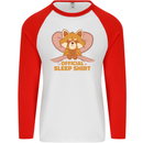 Red Panda Bear Funny Sleep Sleeping Mens L/S Baseball T-Shirt White/Red