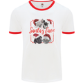 Santa's Fave Cats and Dogs Christmas Xmas Mens Ringer T-Shirt White/Red