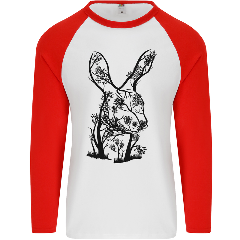 Rabbit Ecology Mens L/S Baseball T-Shirt White/Red