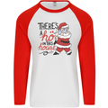 There's a Ho In This House Funny Christmas Mens L/S Baseball T-Shirt White/Red