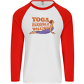 Funny Inspirational Yoga Mens L/S Baseball T-Shirt White/Red