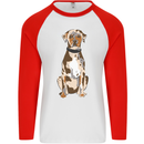 Catahoula Shepherd Dog Mens L/S Baseball T-Shirt White/Red