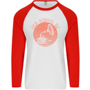 Old School DJ Gramaphone DJing Music Mens L/S Baseball T-Shirt White/Red