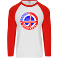 INTERKOSMOS CCCP Soviet Space USSR Logo Mens L/S Baseball T-Shirt White/Red