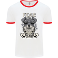 Schnauzer Dog Fear the Beard Mens Ringer T-Shirt White/Red