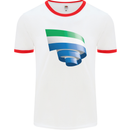 Curled Sierra Leone Flag Leonian Day Football Mens Ringer T-Shirt White/Red