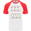 Christmas Love to All Xmas Peace Hippy Mens S/S Baseball T-Shirt White/Red