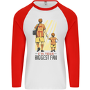 Father's Day Football Dad & Son Daddy Mens L/S Baseball T-Shirt White/Red