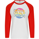 Proud To Be Gay LGBT Pride Awareness Mens L/S Baseball T-Shirt White/Red