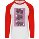 Trains Trainspotting Rail Carriages Mens L/S Baseball T-Shirt White/Red