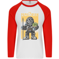 Father's Day The Papalorian Funny Papa Mens L/S Baseball T-Shirt White/Red