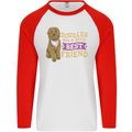 Doodles Girls Best Friend Goldendoodle Dog Mens L/S Baseball T-Shirt White/Red