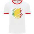 Torn Mali Flag Malian Day Football Mens Ringer T-Shirt White/Red