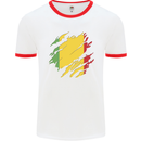 Torn Mali Flag Malian Day Football Mens Ringer T-Shirt White/Red
