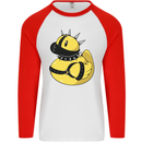 BDSM Rubber Duck Funny Bondage Mens L/S Baseball T-Shirt White/Red