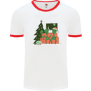 Alien Family Christmas Xmas Mens Ringer T-Shirt White/Red