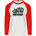 Grill Evolution Funny BBQ Braai Mens L/S Baseball T-Shirt White/Red