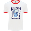 Technically the Glass is Always Full Science Geek Mens Ringer T-Shirt White/Red