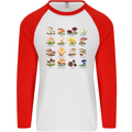 Mushroom Species Mens L/S Baseball T-Shirt White/Red