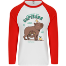 Anatomy of a Apybara Funny Mens L/S Baseball T-Shirt White/Red