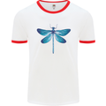 A Blue Dragonfly Mens Ringer T-Shirt White/Red