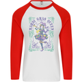 Mardi Gras Queen Mens L/S Baseball T-Shirt White/Red