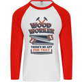 Carpenter Woodworker No App For That Mens L/S Baseball T-Shirt White/Red