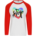 Stop Homophobia Gay Pride Day Awareness Mens L/S Baseball T-Shirt White/Red