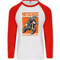 Adrenaline Dirt Motocross MotoX Dirt Bike Mens L/S Baseball T-Shirt White/Red