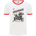 Speedrace Motorcycle Side Car Motorbike Mens Ringer T-Shirt White/Red