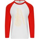 A Violin Cello Mens L/S Baseball T-Shirt White/Red