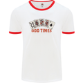 Poker Odd Times Funny Mens Ringer T-Shirt White/Red