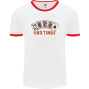 Poker Odd Times Funny Mens Ringer T-Shirt White/Red
