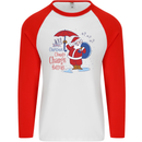 Christmas Climat Change Matters Santa Mens L/S Baseball T-Shirt White/Red