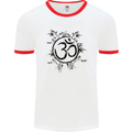 Yoga Symbol Sketch Meditation Mens Ringer T-Shirt White/Red