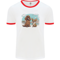 A Chihuahua & Cocker Spaniel Dogs Mens Ringer T-Shirt White/Red