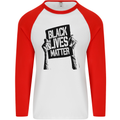 Black Lives Matter Sign Racial Equality Mens L/S Baseball T-Shirt White/Red