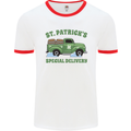 St Patricks Beer Delivery Funny Alcohol Guiness Mens Ringer T-Shirt White/Red