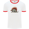 Dimetrodon Dinosaur Mens Ringer T-Shirt White/Red