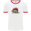 Dimetrodon Dinosaur Mens Ringer T-Shirt White/Red