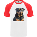 Polygon Rottweiler Dog Mens S/S Baseball T-Shirt White/Red