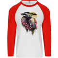 African Elephant Ecology Mens L/S Baseball T-Shirt White/Red