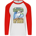 Easily Distracted by Bird Watching Mens L/S Baseball T-Shirt White/Red