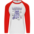 Anatomy of a Racoon Funny Mens L/S Baseball T-Shirt White/Red