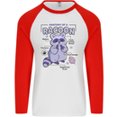 Anatomy of a Racoon Funny Mens L/S Baseball T-Shirt White/Red